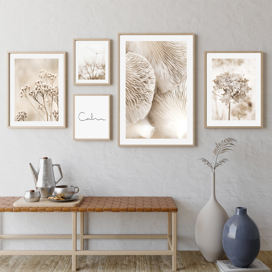 Neutral Beige Boho Wall Art Mu - Palm Leaf Dried recension och pris