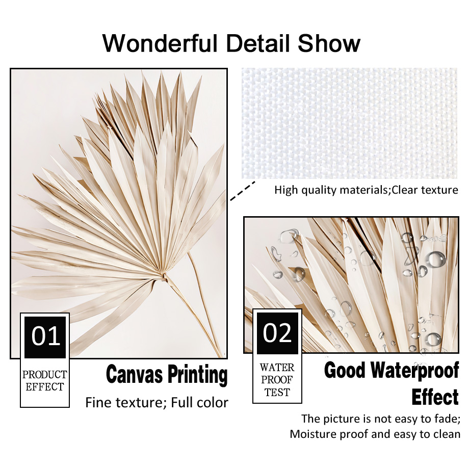 Neutral Beige Boho Wall Art Mu - Palm Leaf Dried recension och pris