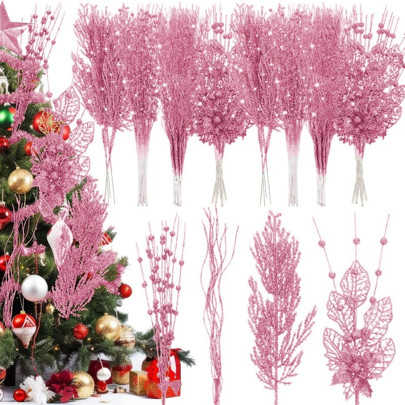12Pcs Pink Christmas Tree Deco - Florist Supply Bulk recension och pris