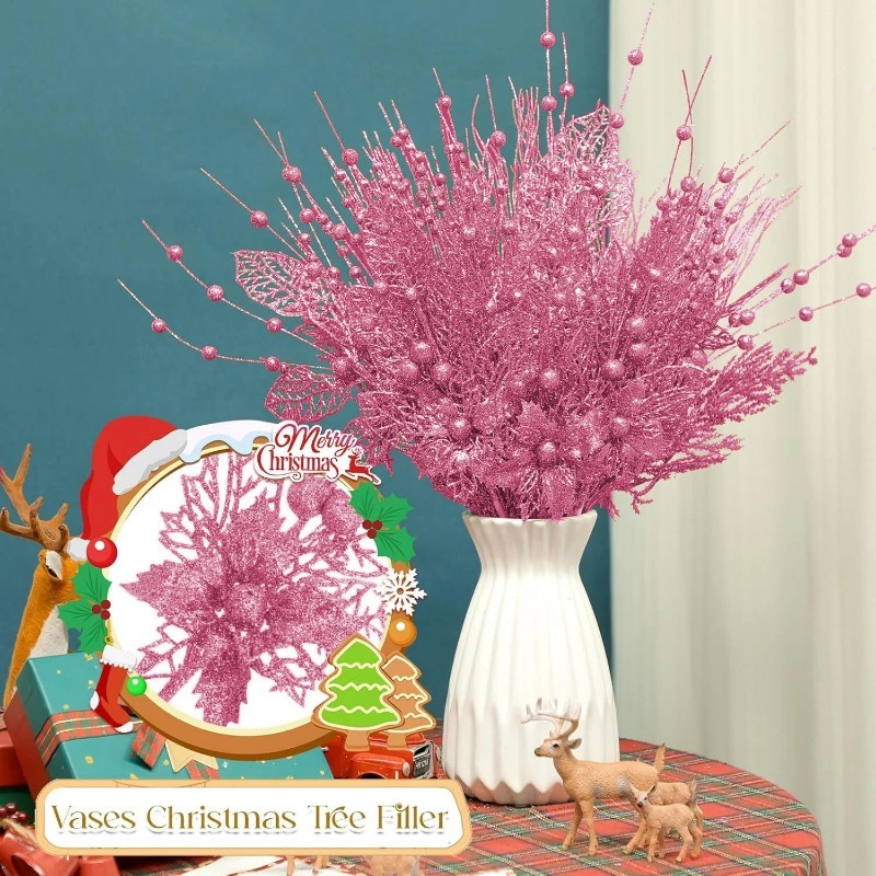 12Pcs Pink Christmas Tree Deco - Florist Supply Bulk recension och pris