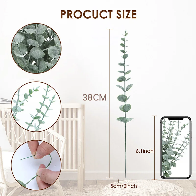 10pcs 38cm Eucalyptus Stems Ar - Florist Supply Bulk recension och pris
