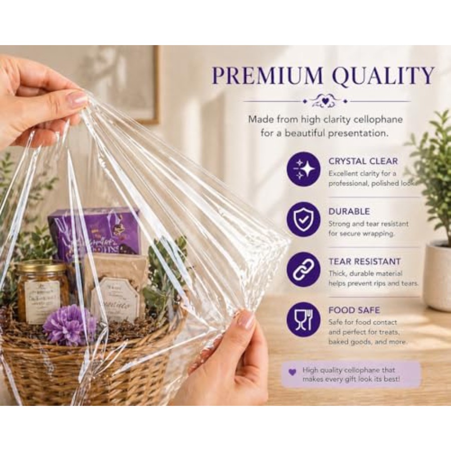 Cellophane Bags for Gift Baske - Cellophane Wrap Clear recension och pris