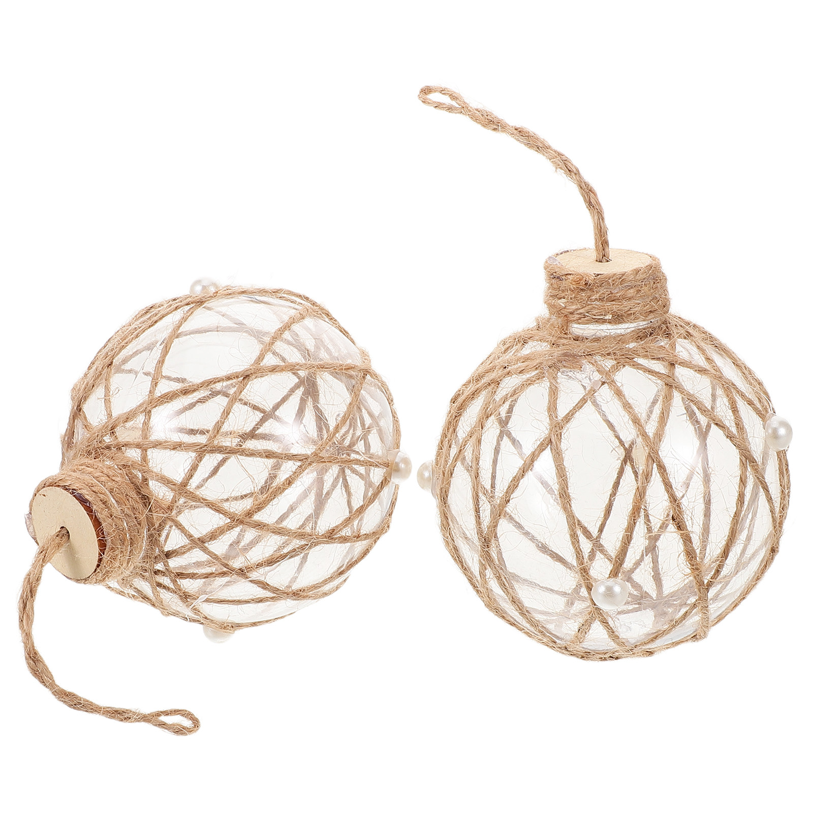 2Pcs Clear Shatterproof Plasti - Twine Jute Natural recension och pris
