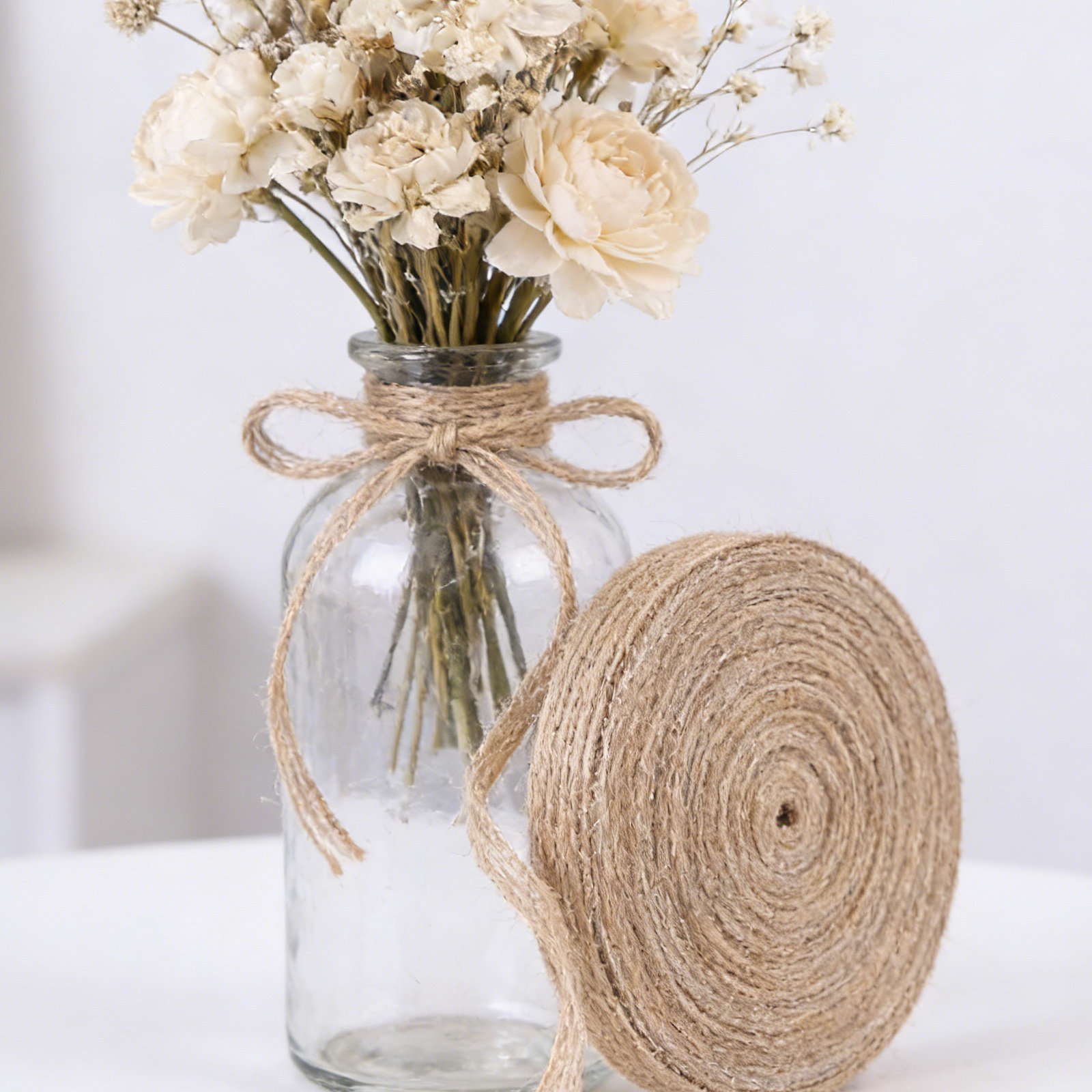2 Rolls Natural Jute Burlap Ri - Twine Jute Natural recension och pris