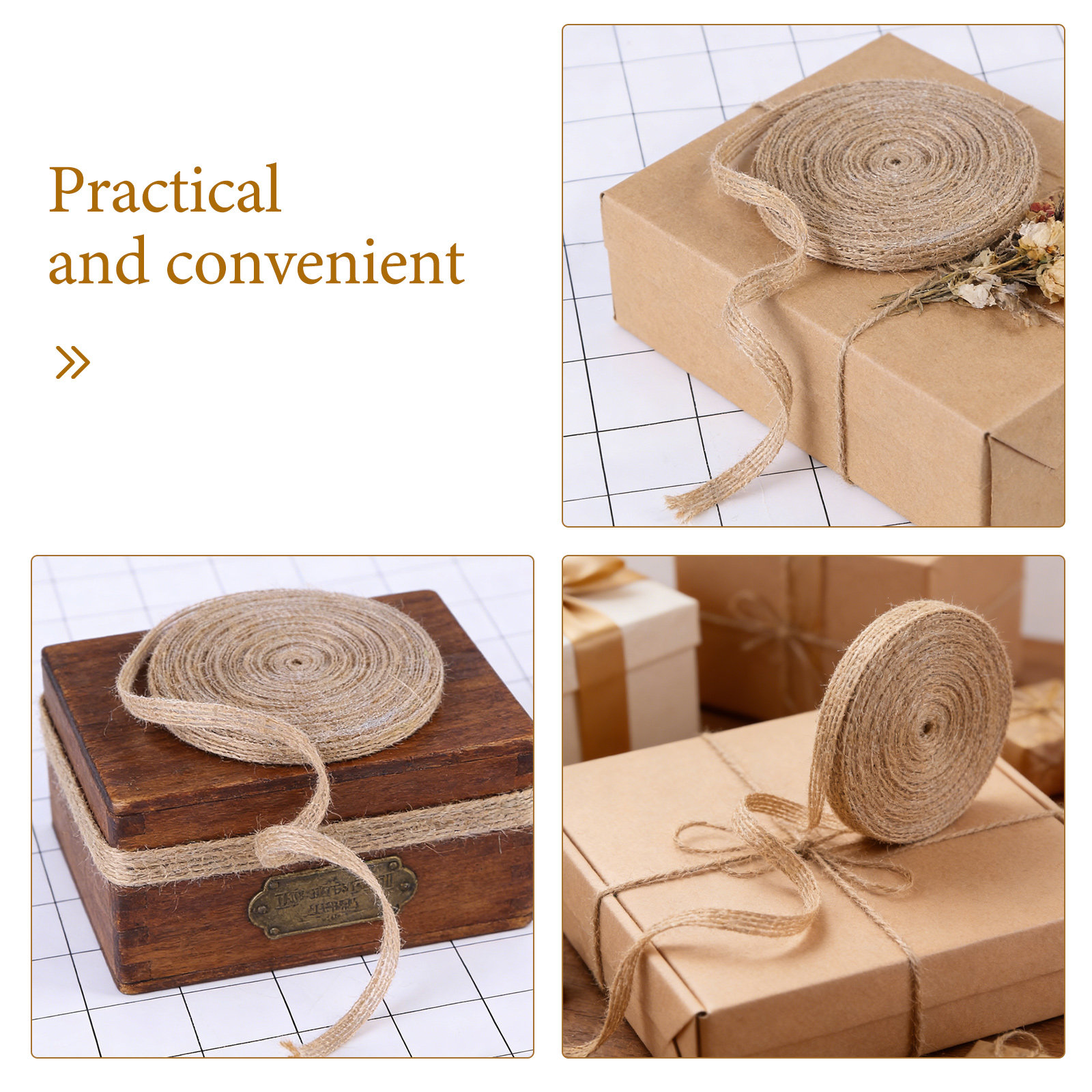 2 Rolls Natural Jute Burlap Ri - Twine Jute Natural recension och pris