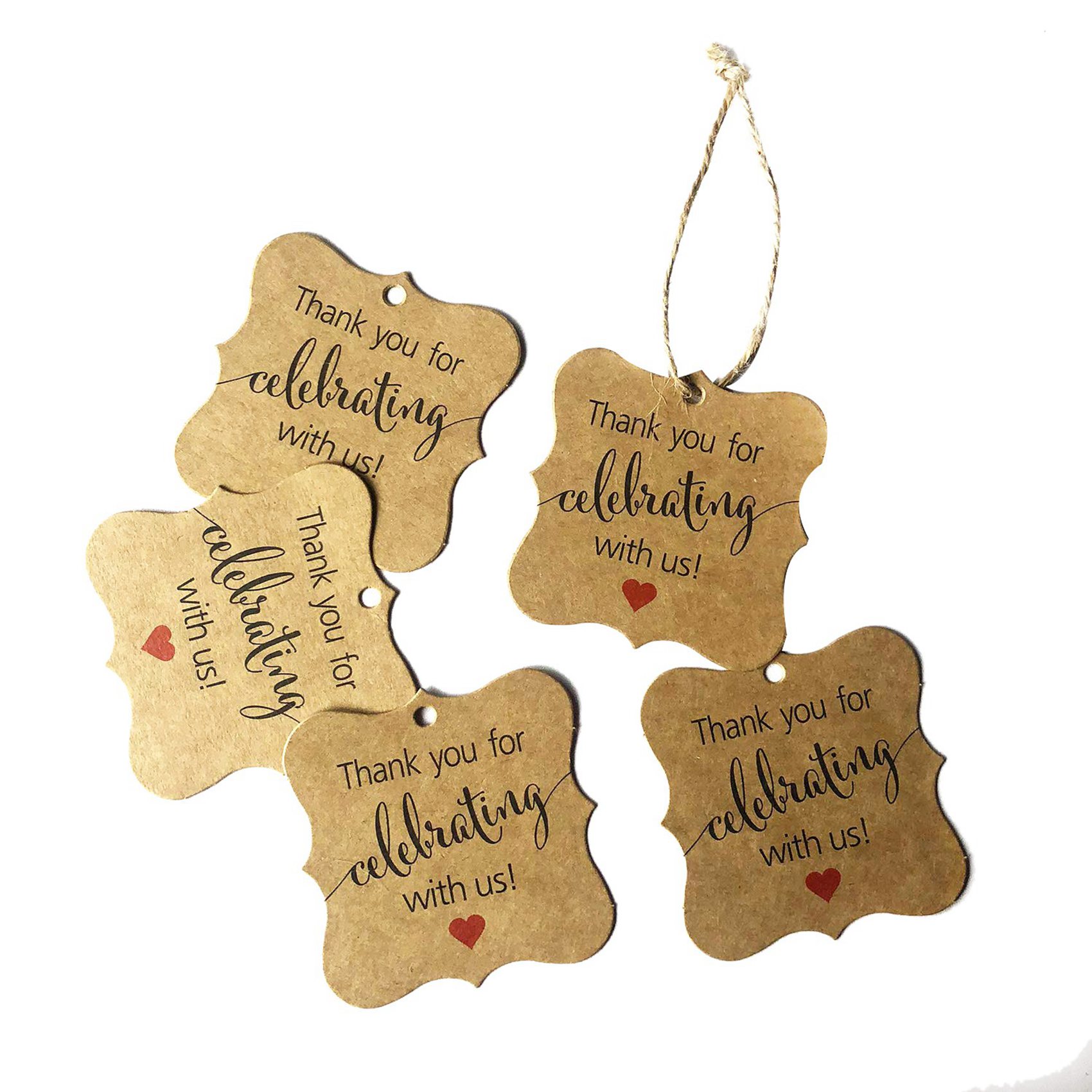 AB33-500 Pcs Thank You For Cel - Twine Jute Natural recension och pris